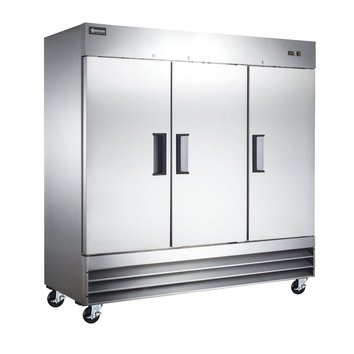 3-door stainless steel freezer 81"